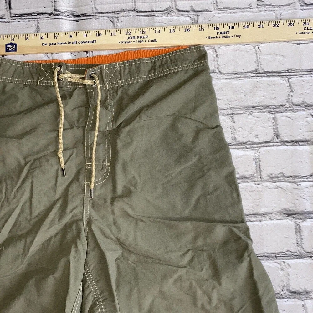 Polo Ralph Lauren Swim Trunks Green Nylon Drawstring Mens Size Large
